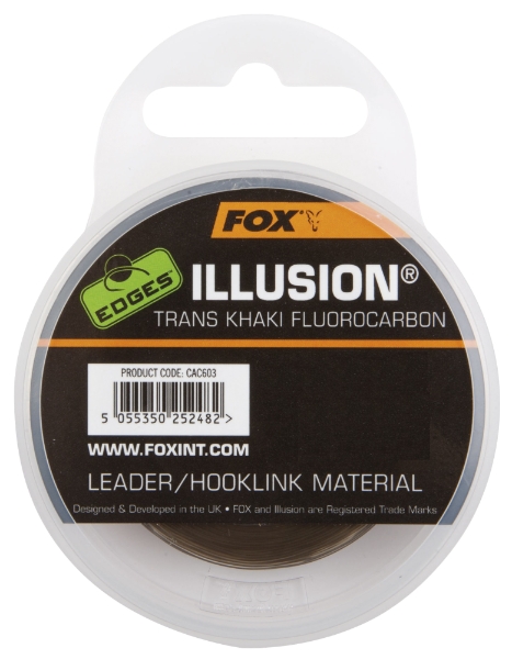 Fox Edges Illusion Tranks Khaki Fluorocarbon 50m Spool: 20lb - Tackle Up