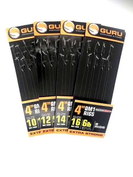 Guru QM1 4 Method Hair Rigs With Bait Bands